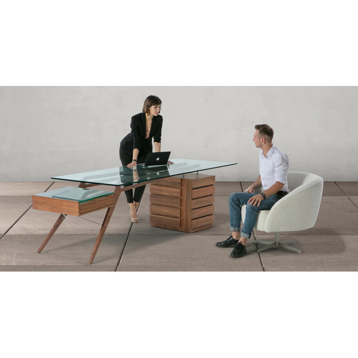 Kardiel Protractor 98.4'' Desk Wayfair